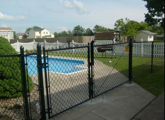 chain link fence around pool