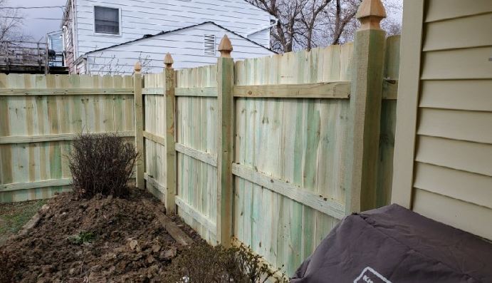 section of fence that had fencing repair